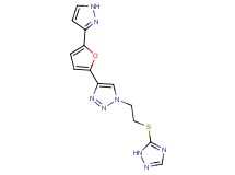 4-[5-(1H-pyrazol-3-yl)-2-furyl]-1-[2-(1H-1,2,4-triazol-5-ylthio)ethyl]-1H-1,2,3-triazole