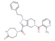 1-{[5-[(2-methyl-3-pyridinyl)carbonyl]-1-(2-phenylethyl)-4,5,6,7-tetrahydro-1H-pyrazolo[4,3-c]pyridin-3-yl]carbonyl}-1,4-diazepan-5-one