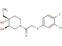 (3R*,4R*)-1-[(3-chloro-4-fluorophenoxy)acetyl]-4-ethylpiperidine-3,4-diol