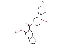 1-[(2-methoxy-6,7-dihydro-5H-cyclopenta[b]pyridin-3-yl)carbonyl]-4-(5-methylpyridin-2-yl)piperidin-4-ol