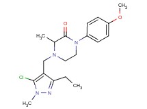 4-[(5-chloro-3-ethyl-1-methyl-1H-pyrazol-4-yl)methyl]-1-(4-methoxyphenyl)-3-methyl-2-piperazinone