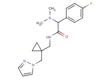 2-(dimethylamino)-2-(4-fluorophenyl)-N-{[1-(1H-pyrazol-1-ylmethyl)cyclopropyl]methyl}acetamide