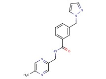 N-[(5-methylpyrazin-2-yl)methyl]-3-(1H-pyrazol-1-ylmethyl)benzamide