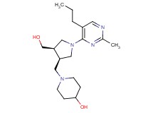 1-{[(3R*,4R*)-4-(hydroxymethyl)-1-(2-methyl-5-propylpyrimidin-4-yl)pyrrolidin-3-yl]methyl}piperidin-4-ol