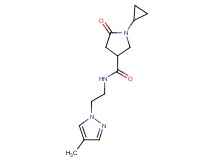 1-cyclopropyl-N-[2-(4-methyl-1H-pyrazol-1-yl)ethyl]-5-oxo-3-pyrrolidinecarboxamide