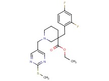 ethyl 3-(2,4-difluorobenzyl)-1-{[2-(methylthio)-5-pyrimidinyl]methyl}-3-piperidinecarboxylate