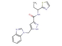5-(1H-benzimidazol-1-ylmethyl)-N-[1-(1,3-thiazol-2-yl)propyl]-1H-pyrazole-3-carboxamide