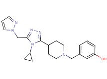 3-({4-[4-cyclopropyl-5-(1H-pyrazol-1-ylmethyl)-4H-1,2,4-triazol-3-yl]piperidin-1-yl}methyl)phenol