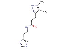 3-(4,5-dimethyl-1H-pyrazol-3-yl)-N-[2-(1H-imidazol-4-yl)ethyl]propanamide