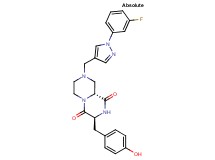 (3S,9aR)-8-{[1-(3-fluorophenyl)-1H-pyrazol-4-yl]methyl}-3-(4-hydroxybenzyl)tetrahydro-2H-pyrazino[1,2-a]pyrazine-1,4(3H,6H)-dione