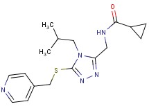 N-({4-isobutyl-5-[(4-pyridinylmethyl)thio]-4H-1,2,4-triazol-3-yl}methyl)cyclopropanecarboxamide