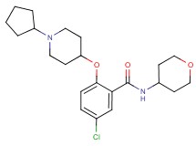 5-chloro-2-[(1-cyclopentyl-4-piperidinyl)oxy]-N-(tetrahydro-2H-pyran-4-yl)benzamide