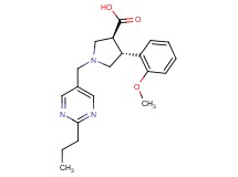 (3S*,4R*)-4-(2-methoxyphenyl)-1-[(2-propylpyrimidin-5-yl)methyl]pyrrolidine-3-carboxylic acid
