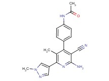 N-{4-[2-amino-3-cyano-5-methyl-6-(1-methyl-1H-pyrazol-4-yl)pyridin-4-yl]phenyl}acetamide