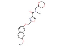 N-(1,4-dioxan-2-ylmethyl)-2-{[(7-methoxy-2-naphthyl)oxy]methyl}-N-methyl-1,3-oxazole-4-carboxamide