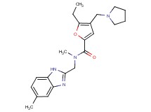 5-ethyl-N-methyl-N-[(5-methyl-1H-benzimidazol-2-yl)methyl]-4-(pyrrolidin-1-ylmethyl)-2-furamide