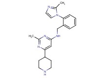2-methyl-N-[2-(2-methyl-1H-imidazol-1-yl)benzyl]-6-piperidin-4-ylpyrimidin-4-amine