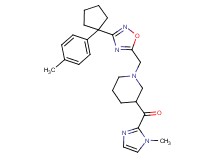 (1-methyl-1H-imidazol-2-yl)[1-({3-[1-(4-methylphenyl)cyclopentyl]-1,2,4-oxadiazol-5-yl}methyl)-3-piperidinyl]methanone