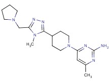 4-methyl-6-{4-[4-methyl-5-(pyrrolidin-1-ylmethyl)-4H-1,2,4-triazol-3-yl]piperidin-1-yl}pyrimidin-2-amine