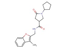 1-cyclopentyl-N-[(3-methyl-1-benzofuran-2-yl)methyl]-5-oxo-3-pyrrolidinecarboxamide