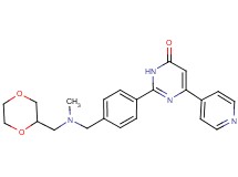 2-(4-{[(1,4-dioxan-2-ylmethyl)(methyl)amino]methyl}phenyl)-6-pyridin-4-ylpyrimidin-4(3H)-one