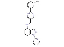 N-{[2-(3-methylphenyl)-5-pyrimidinyl]methyl}-1-(2-pyridinyl)-4,5,6,7-tetrahydro-1H-indazol-4-amine