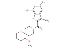 5-methoxy-9-[(3,5,7-trimethyl-1H-indol-2-yl)carbonyl]-1-oxa-9-azaspiro[5.5]undecane