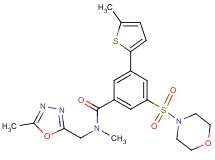 N-methyl-N-[(5-methyl-1,3,4-oxadiazol-2-yl)methyl]-3-(5-methyl-2-thienyl)-5-(4-morpholinylsulfonyl)benzamide