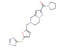 2-(pyrrolidin-1-ylcarbonyl)-5-{[5-(1H-1,2,4-triazol-5-ylthio)-2-furyl]methyl}-4,5,6,7-tetrahydropyrazolo[1,5-a]pyrazine