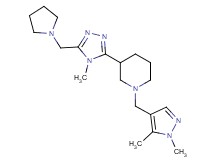 1-[(1,5-dimethyl-1H-pyrazol-4-yl)methyl]-3-[4-methyl-5-(pyrrolidin-1-ylmethyl)-4H-1,2,4-triazol-3-yl]piperidine
