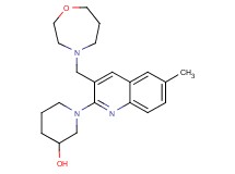 1-[6-methyl-3-(1,4-oxazepan-4-ylmethyl)-2-quinolinyl]-3-piperidinol