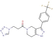 5-[3-(1H-tetrazol-1-yl)propanoyl]-3-[4-(trifluoromethyl)phenyl]-4,5,6,7-tetrahydro-1H-pyrazolo[4,3-c]pyridine