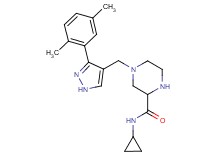 N-cyclopropyl-4-{[3-(2,5-dimethylphenyl)-1H-pyrazol-4-yl]methyl}-2-piperazinecarboxamide