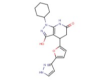 1-cyclohexyl-3-hydroxy-4-[5-(1H-pyrazol-3-yl)-2-furyl]-1,4,5,7-tetrahydro-6H-pyrazolo[3,4-b]pyridin-6-one