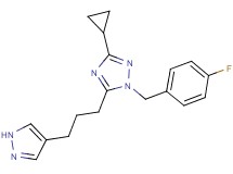 3-cyclopropyl-1-(4-fluorobenzyl)-5-[3-(1H-pyrazol-4-yl)propyl]-1H-1,2,4-triazole