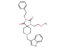 8-(1H-indol-3-ylmethyl)-1-(2-methoxyethyl)-3-(2-phenylethyl)-1,3,8-triazaspiro[4.5]decane-2,4-dione