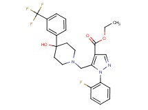 ethyl 1-(2-fluorophenyl)-5-({4-hydroxy-4-[3-(trifluoromethyl)phenyl]-1-piperidinyl}methyl)-1H-pyrazole-4-carboxylate