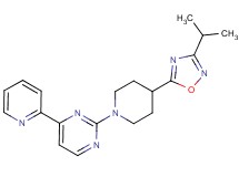 2-[4-(3-isopropyl-1,2,4-oxadiazol-5-yl)-1-piperidinyl]-4-(2-pyridinyl)pyrimidine