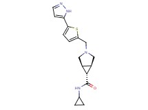 (1R*,5S*,6r)-N-cyclopropyl-3-{[5-(1H-pyrazol-5-yl)-2-thienyl]methyl}-3-azabicyclo[3.1.0]hexane-6-carboxamide