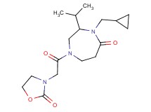 4-(cyclopropylmethyl)-3-isopropyl-1-[(2-oxo-1,3-oxazolidin-3-yl)acetyl]-1,4-diazepan-5-one