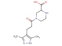 4-[3-(3,5-dimethyl-1H-pyrazol-4-yl)propanoyl]piperazine-2-carboxylic acid