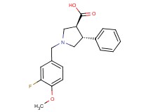 (3S*,4R*)-1-(3-fluoro-4-methoxybenzyl)-4-phenylpyrrolidine-3-carboxylic acid