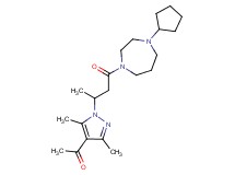 1-{1-[3-(4-cyclopentyl-1,4-diazepan-1-yl)-1-methyl-3-oxopropyl]-3,5-dimethyl-1H-pyrazol-4-yl}ethanone