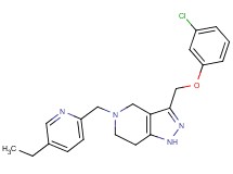 3-[(3-chlorophenoxy)methyl]-5-[(5-ethyl-2-pyridinyl)methyl]-4,5,6,7-tetrahydro-1H-pyrazolo[4,3-c]pyridine