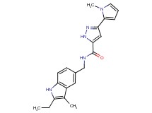 N-[(2-ethyl-3-methyl-1H-indol-5-yl)methyl]-3-(1-methyl-1H-pyrrol-2-yl)-1H-pyrazole-5-carboxamide