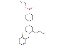 ethyl 4-[4-(2-fluorobenzyl)-3-(2-hydroxyethyl)-1-piperazinyl]-1-piperidinecarboxylate