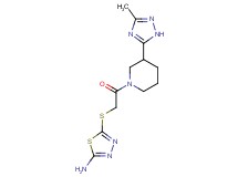 5-({2-[3-(3-methyl-1H-1,2,4-triazol-5-yl)piperidin-1-yl]-2-oxoethyl}thio)-1,3,4-thiadiazol-2-amine