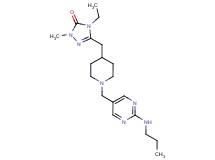 4-ethyl-2-methyl-5-[(1-{[2-(propylamino)pyrimidin-5-yl]methyl}piperidin-4-yl)methyl]-2,4-dihydro-3H-1,2,4-triazol-3-one