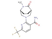 2-[(1S*,5R*)-6-methyl-7-oxo-3,6-diazabicyclo[3.2.2]non-3-yl]-6-(trifluoromethyl)nicotinamide