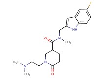 1-[2-(dimethylamino)ethyl]-N-[(5-fluoro-1H-indol-2-yl)methyl]-N-methyl-6-oxo-3-piperidinecarboxamide